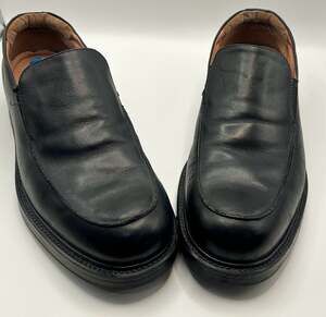 Paolo Mondo Men's Black Leather Slip-On Loafers Size 10.5M